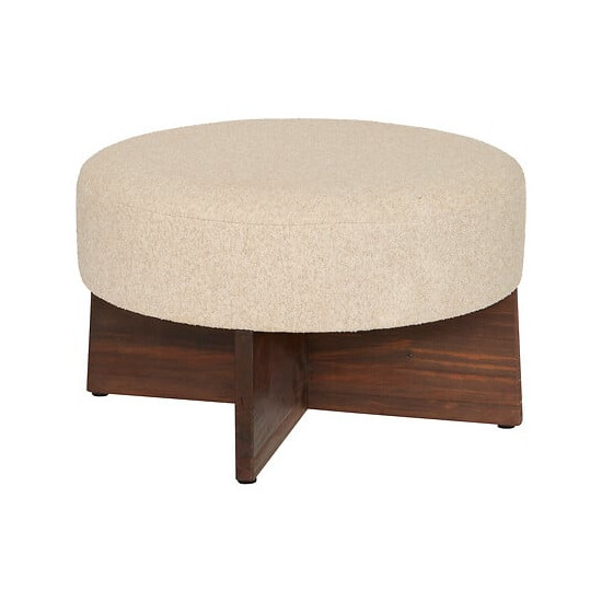 POUF KAYAN IVOIRE D50 H30 de J-Line by Jolipa - Déco intérieur dans J031