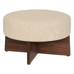 POUF KAYAN IVOIRE D50 H30 de J-Line by Jolipa - Déco intérieur dans J031