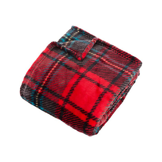 PLAID FLANELLE BRODY ROUGE 180X230CM de J-Line by Jolipa - Déco intérieur dans J031