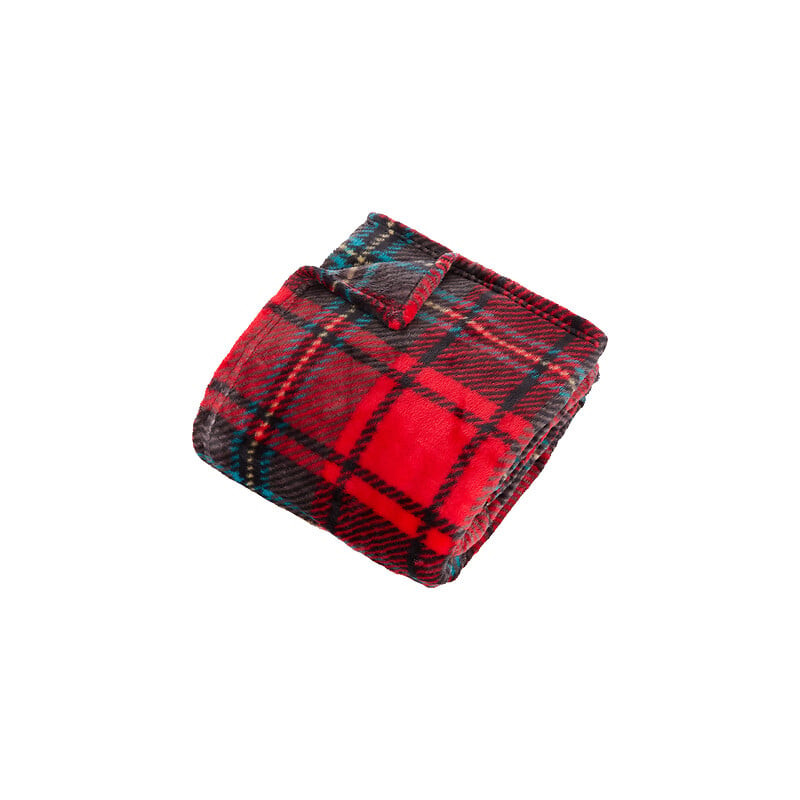 PLAID FLANELLE BRODY ROUGE 180X230CM de J-Line by Jolipa - Déco intérieur dans J031