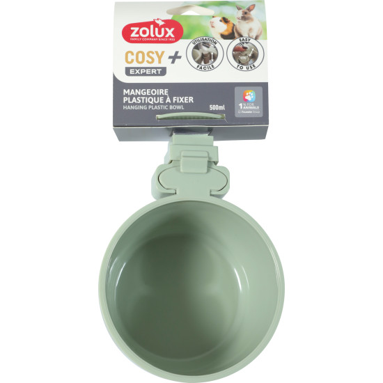 Mangeoire plastique cosy 500ml vert de Zolux - Produit pour animaux dans Z002