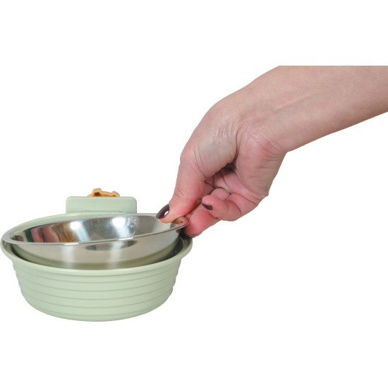 Mangeoire plastique inox cosy 350ml vert de Zolux - Produit pour animaux dans Z002