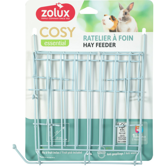 Ratelier foin metal cosy xl bleu de Zolux - Produit pour animaux dans Z002