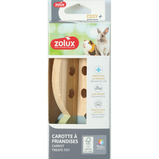 Carotte friandise bois cosy de Zolux - Produit pour animaux dans Z002