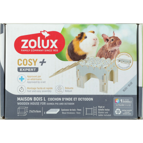 Maison bois cosy cocohon d'inde 9mm de Zolux - Produit pour animaux dans Z002