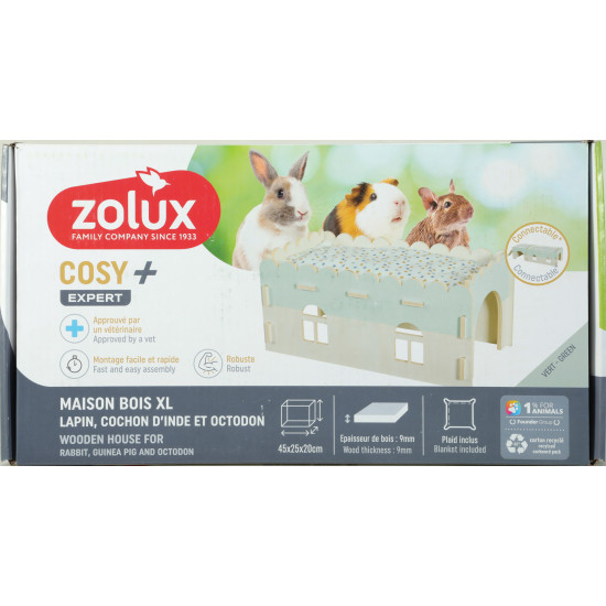 Maison bois extension cosy lapin 9mm de Zolux - Produit pour animaux dans Z002