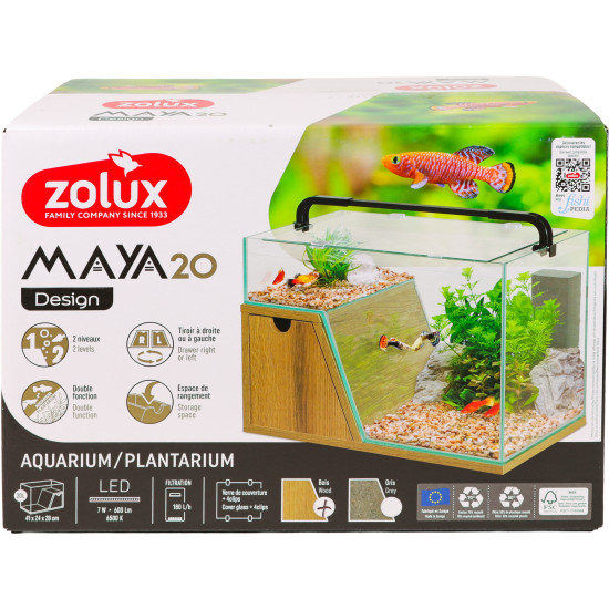 Aquarium maya 20l bois de Zolux - Produit pour animaux dans Z002