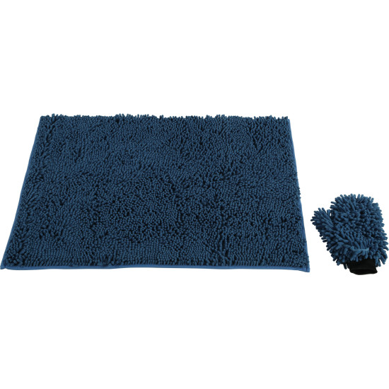 Tapis microfibre 90x60cm + gant bleu de Zolux - Produit pour animaux dans Z002