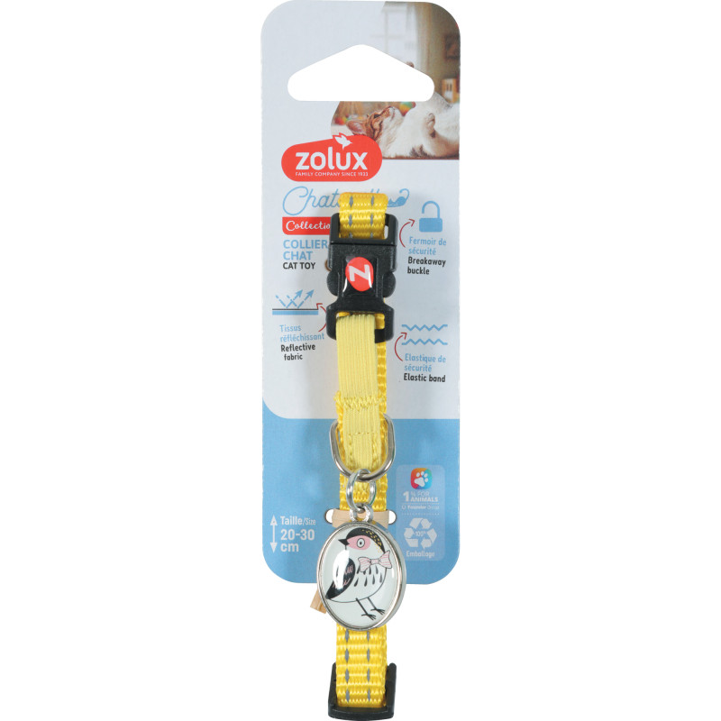 Chatouille collier pour chat oiseau jaune de Zolux - Produit pour animaux dans Z002