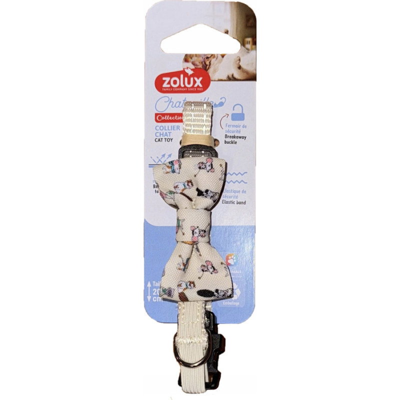 Chatouille collier pour chat noeud beige de Zolux - Produit pour animaux dans Z002