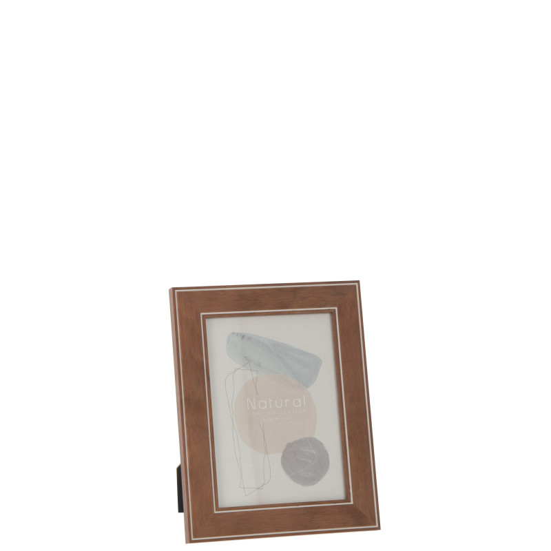 CADRE PHOTO LIGNES MARRON FONCE 13X18CM de J-Line by Jolipa - Déco intérieur dans J037