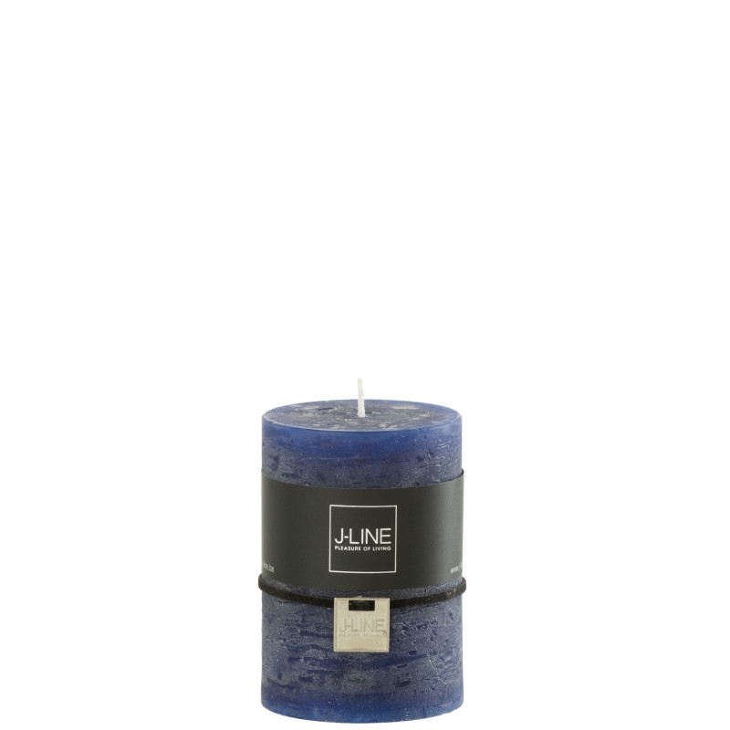 BOUGIE CYL BLEU FONCE M de J-Line by Jolipa - Déco intérieur dans J037