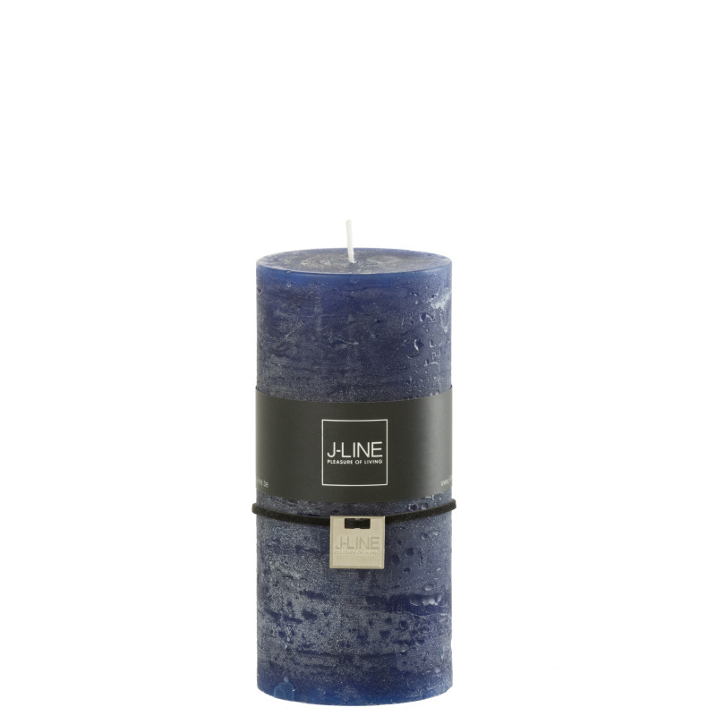BOUGIE CYL BLEU FONCE L de J-Line by Jolipa - Déco intérieur dans J037