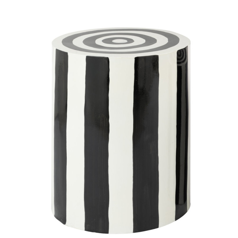 TABLE APPOINT LIGNE NOIR/BLANC L de J-Line by Jolipa - Déco intérieur dans J037