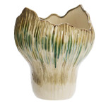 VASE EN GRES BEIGE VERT MOUTARDE D25X29CM de Madam Stoltz dans M124