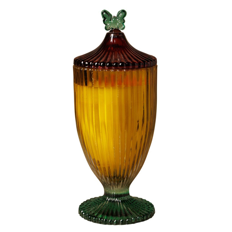 BOUGIE DANS BOCAL EN VERRE JAUNE PAPILLON de Chehoma dans C062