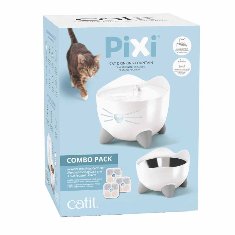 Fontaine pour chat +gamelle combo kit blanc pixi de Animalerie Libourne et Bordeaux - Gironde dans L043