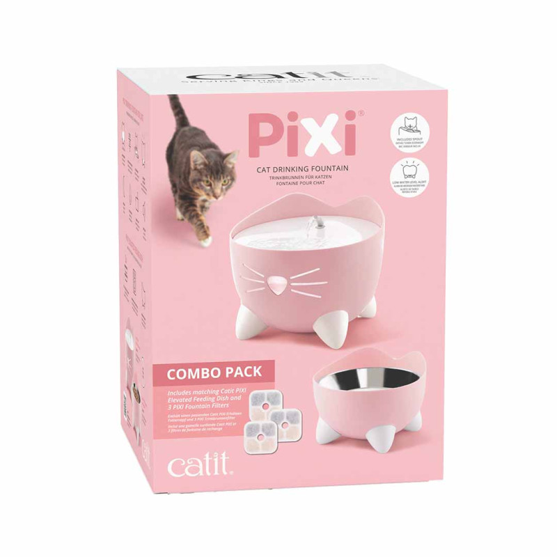 Fontaine pour chat +gamelle combo kit rose pixi de Animalerie Libourne et Bordeaux - Gironde dans L043