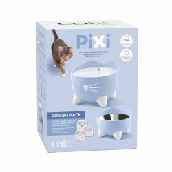 Fontaine pour chat +gamelle combo kit bleu pixi de Animalerie Libourne et Bordeaux - Gironde dans L043