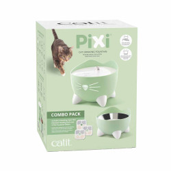 Fontaine pour chat + gamelle combo kit vert pixi de Animalerie Libourne et Bordeaux - Gironde dans L043