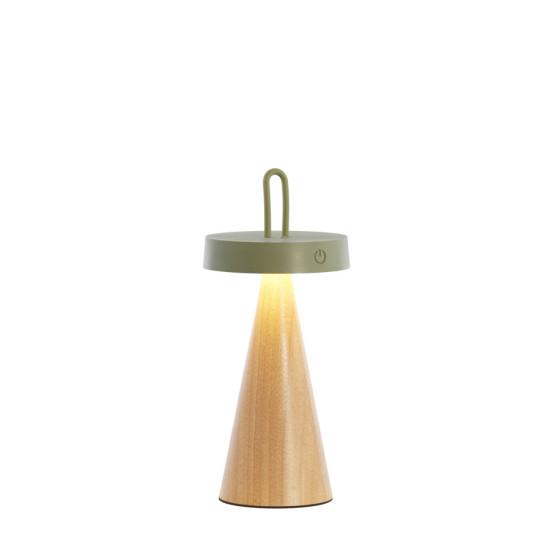 LAMPE DE TABLE ANKENTA 1L VERT+BOIS D13x28.5CM de Jardinerie Bordeaux Libourne Gironde dans L1371