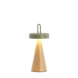 LAMPE DE TABLE ANKENTA 1L VERT+BOIS D13x28.5CM de Jardinerie Bordeaux Libourne Gironde dans L1371