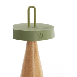 LAMPE DE TABLE ANKENTA 1L VERT+BOIS D13x28.5CM de Jardinerie Bordeaux Libourne Gironde dans L1371