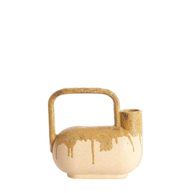 VASE SERRES CERAMIQUE CREME+VERT 25x14x24CM de Jardinerie Bordeaux Libourne Gironde dans L1371