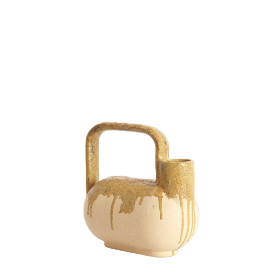 VASE SERRES CERAMIQUE CREME+VERT 25x14x24CM de Jardinerie Bordeaux Libourne Gironde dans L1371