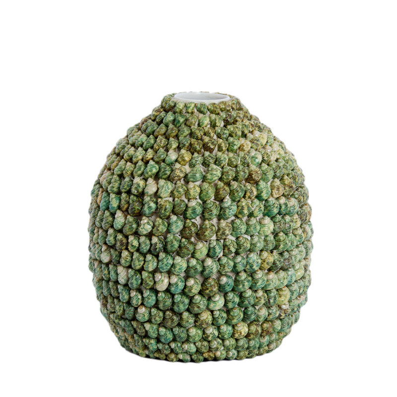 VASE SHELL VERT D33x37CM de Jardinerie Bordeaux Libourne Gironde dans L1371