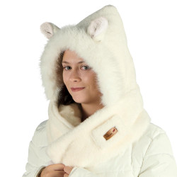 Capuche blanche avec oreilles et attache de Jardinerie Bordeaux Libourne Gironde dans P206