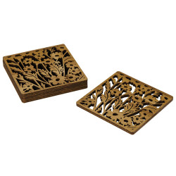 Set 4 sous-verres motif fleurs champs 9.8x9.8cm de Jardinerie Bordeaux Libourne Gironde dans P206