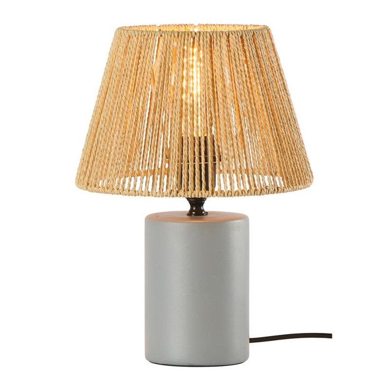 Lampe cylindrique+abat-jour d22x31.5cm gris de Jardinerie Bordeaux Libourne Gironde dans P206