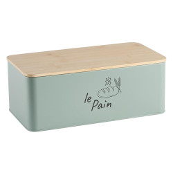 Boite a pain metal vert amande mat 32.8x13x18cm de Jardinerie Bordeaux Libourne Gironde dans P206