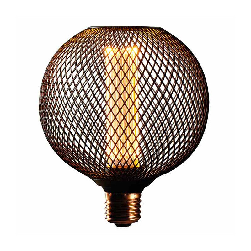 Ampoule LED spherique grillage noir 12x15cm de Jardinerie Bordeaux Libourne Gironde dans P206