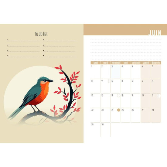 Agenda oiseaux 2026 de Jardinerie Bordeaux Libourne Gironde dans C023