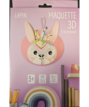 Lapin maquette 3d deco en carton de Jardinerie Bordeaux Libourne Gironde dans C023