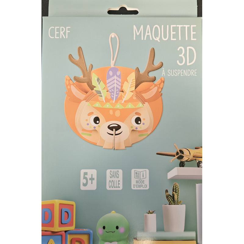 Cerf maquette 3d deco en carton de Jardinerie Bordeaux Libourne Gironde dans C023