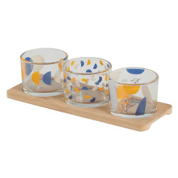 Set 3 verrines sur plateau bambou 23x8.5cm de Jardinerie Bordeaux Libourne Gironde dans P206
