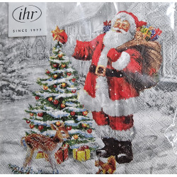 SERVIETTE LUNCH PERE NOEL ET SAPIN de Jardinerie Bordeaux Libourne Gironde dans M067