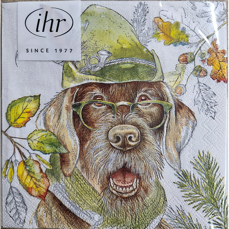 SERVIETTE LUNCH CHIEN DE CHASSE de Jardinerie Bordeaux Libourne Gironde dans M067