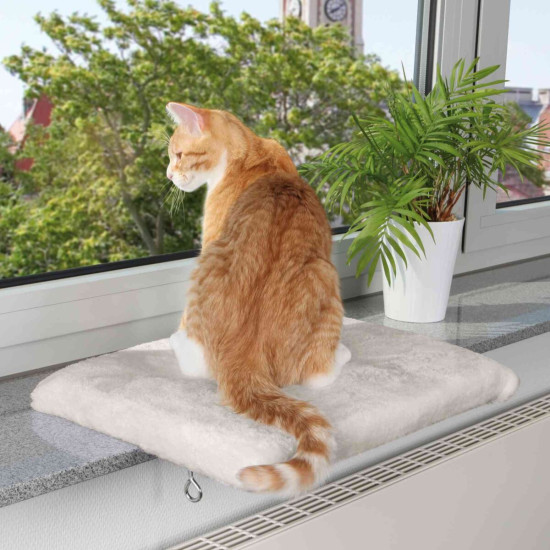 Coin repos rebord fenêtre 51x36cm gris clair de Trixie - Produit pour animaux dans T050