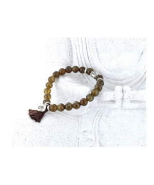 Bracelet labradorite perles 8mm pompon et lotus de Herboristerie et Esotérisme à Libourne dans D040