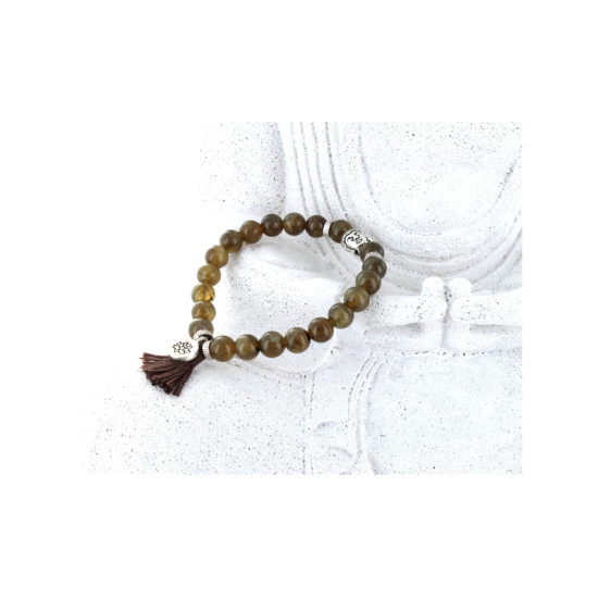 Bracelet labradorite perles 8mm pompon et lotus de Herboristerie et Esotérisme à Libourne dans D040
