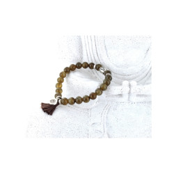 Bracelet labradorite perles 8mm pompon et lotus de Herboristerie et Esotérisme à Libourne dans D040