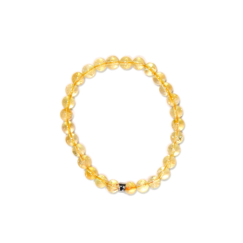 Bracelet citrine perles rondes 6 mm de Herboristerie et Esotérisme à Libourne dans D040
