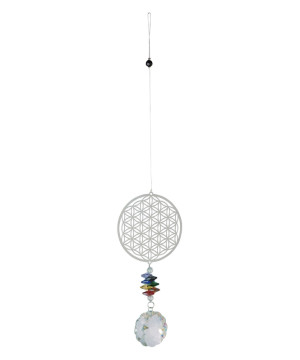 Mobile attrape-soleil cristal fleur vie 41 cm de Herboristerie et Esotérisme à Libourne dans D040