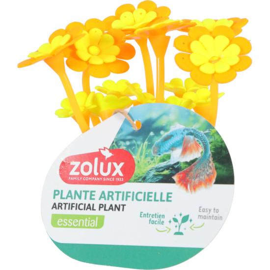 Decor flowers 2 orange/jaune pour aquarium de Zolux - Produit pour animaux dans Z002