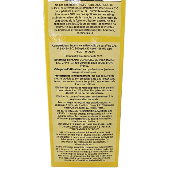 Cochenilles, Pucerons Traitement dhiver 250 ml U de Masso - Engrais bio et soin des plantes dans M037