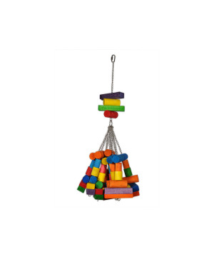 Jouet oiseau bois gros cubes multicolore 76cm de Animalerie Libourne et Bordeaux - Gironde dans V0601
